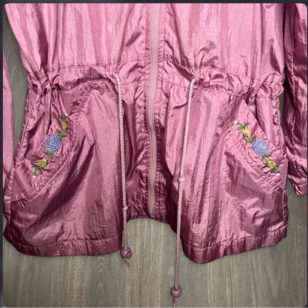 Vintage Blair Dusty Rose Embroidered Windbreaker Jacket Medium‎ - Picture 2 of 3